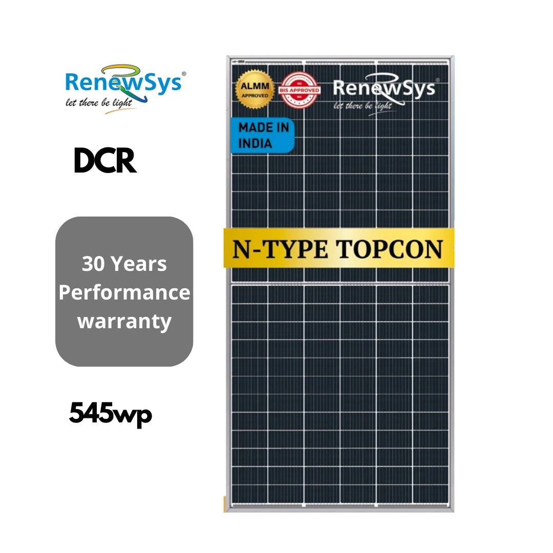 Renewsys 545 Wp DCR Bifacial Solar panel with N-type TOPCon cells