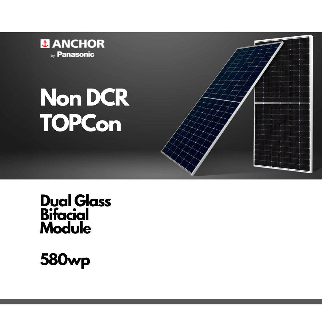 Anchor by Panasonic N-Type TOPCon 580wp Non DCR Bifacial Solar Panel