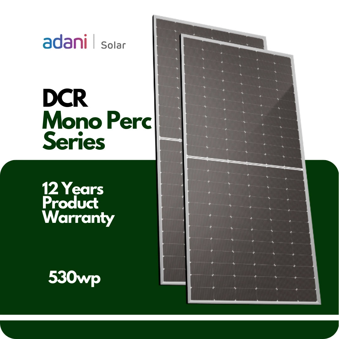ADANI Bifacial 530wp Monoper Half cut Solar Panels Non DCR | Solar Panel for Home and Business