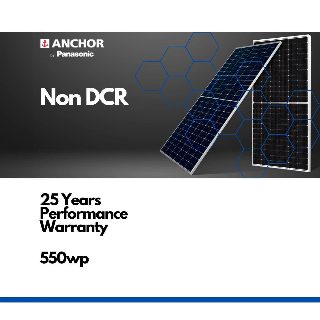 Anchor by Panasonic 550wp Non DCR Bifacial Solar Panel