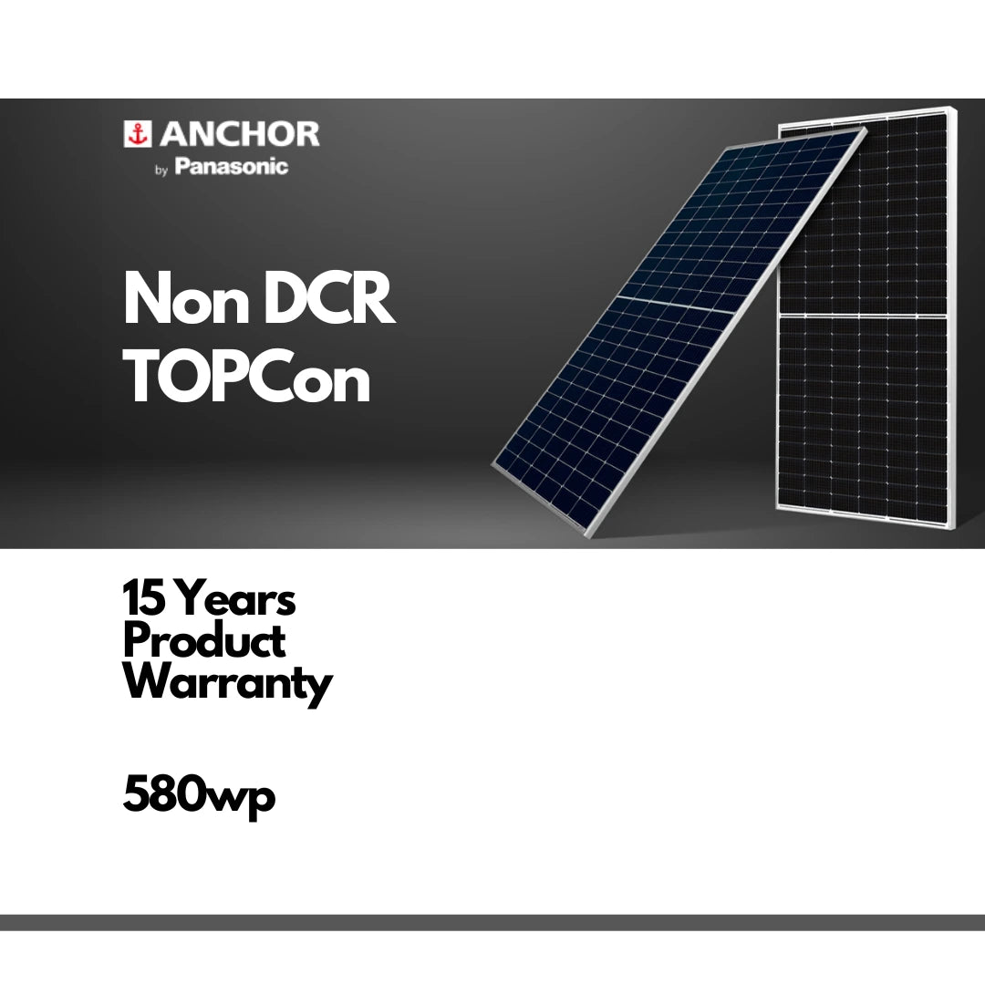 Anchor by Panasonic N-Type TOPCon 580wp Non DCR Bifacial Solar Panel