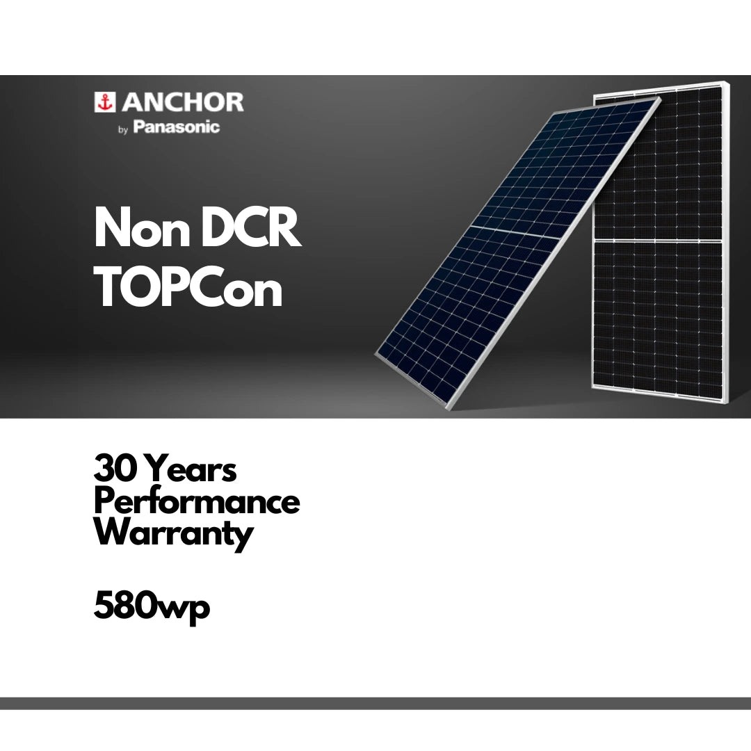 Anchor by Panasonic N-Type TOPCon 580wp Non DCR Bifacial Solar Panel