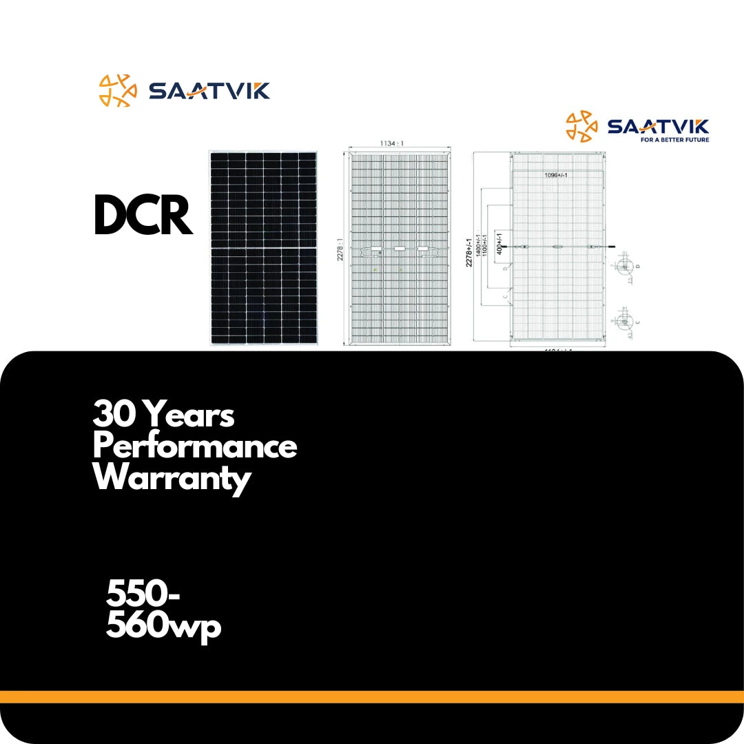 Saatvik Solar 550-560 Wp DCR Bifacial n-type TOPCon Solar Panels