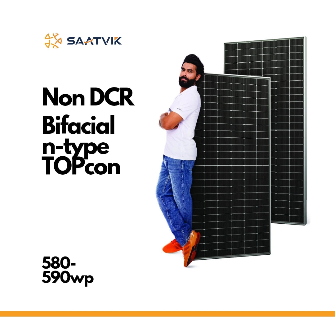 Saatvik Solar 580-590 Wp Non DCR Bifacial n-type TOPCon Solar Panels