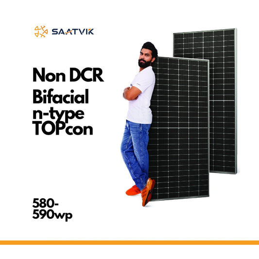 Saatvik Solar 580-590 Wp Non DCR Bifacial n-type TOPCon Solar Panels