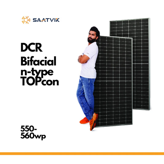 Saatvik Solar 550-560 Wp DCR Bifacial n-type TOPCon Solar Panels