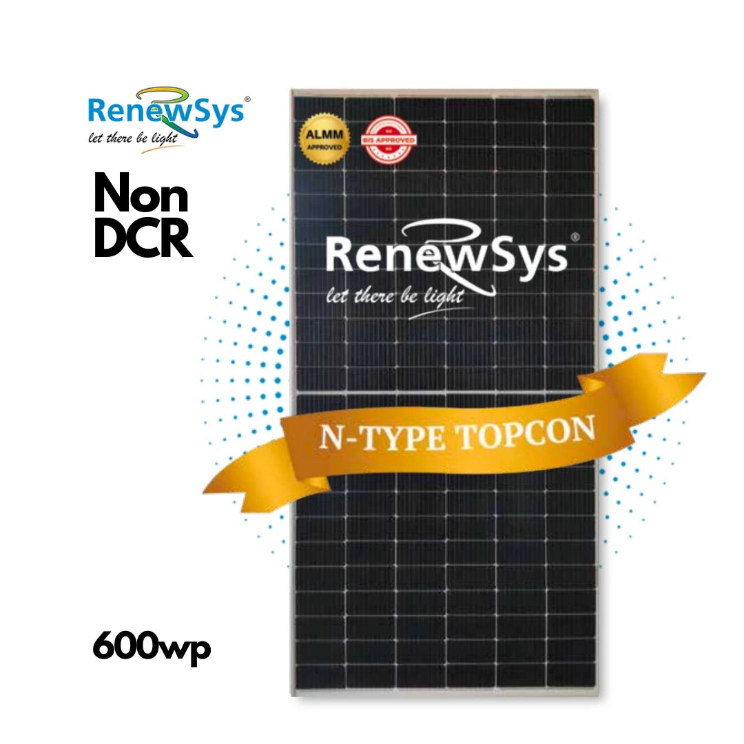 Renewsys 600 Wp Non DCR Bifacial Solar panel with N-type TOPCon cells