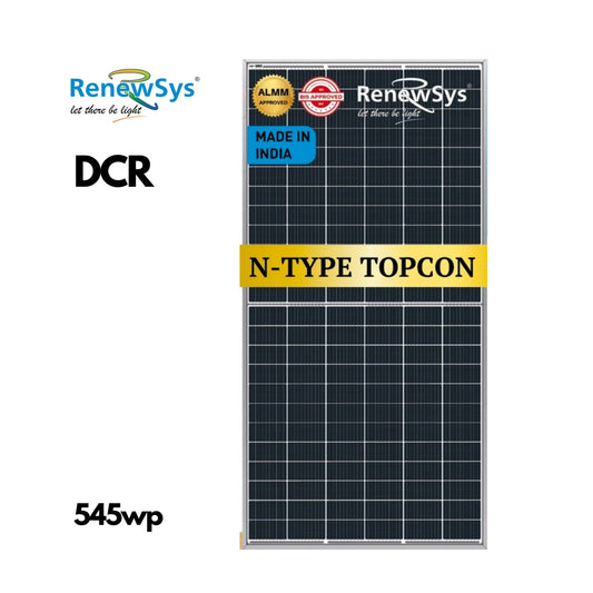 Renewsys 545 Wp DCR Bifacial Solar panel with N-type TOPCon cells