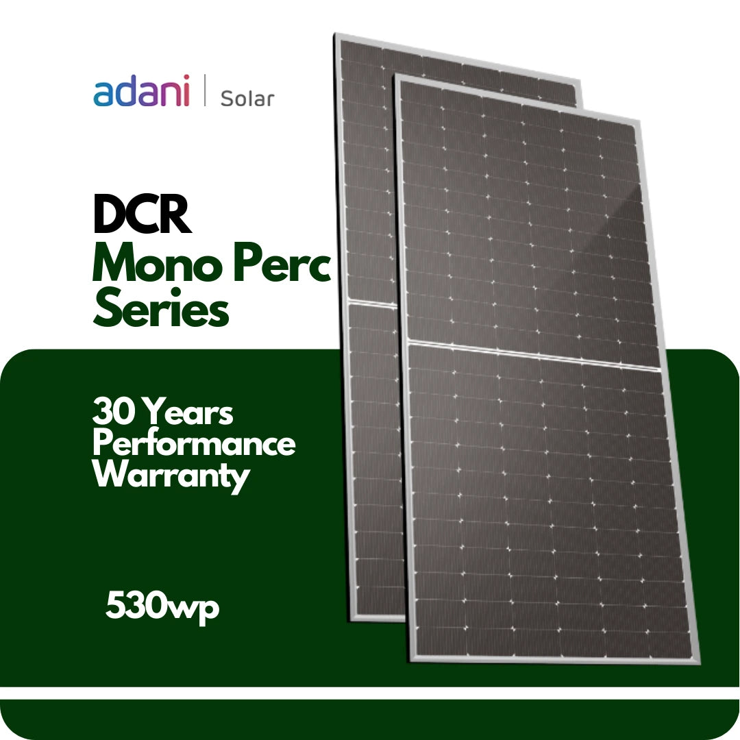 ADANI Bifacial 530wp Monoper Half cut Solar Panels Non DCR | Solar Panel for Home and Business