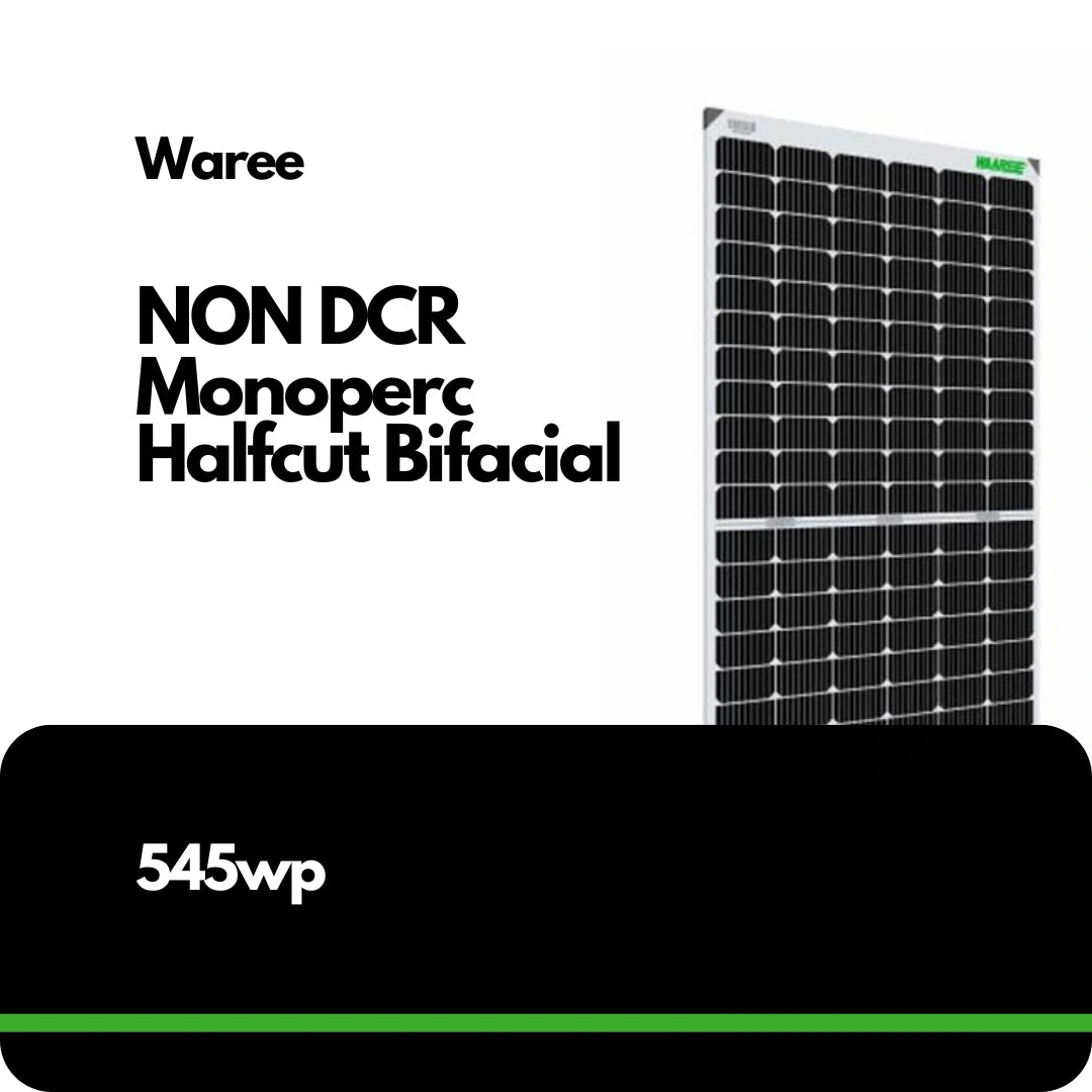 Waree Solar Panel Non DCR Bifacial Mono Perc Halfcut 545W