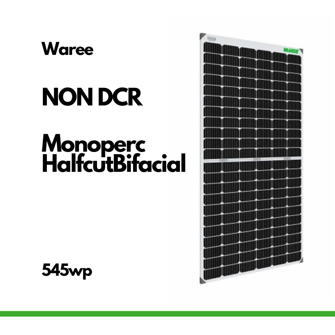 Waree Solar Panel Non DCR Bifacial Mono Perc Halfcut 545W