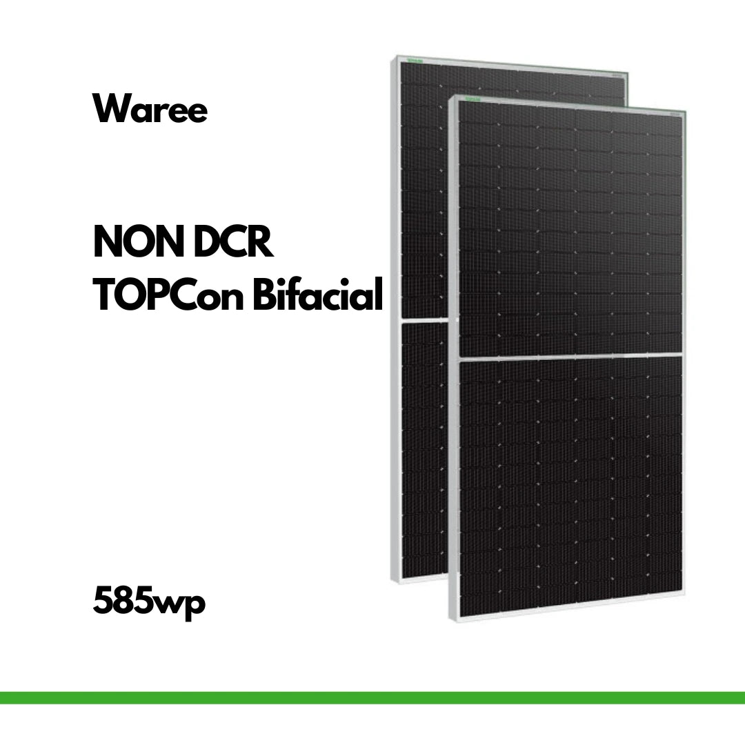 WAAREE 585Wp 144Cells 24 N-Type Dual Glass Bifacial Non-DCR Solar Module